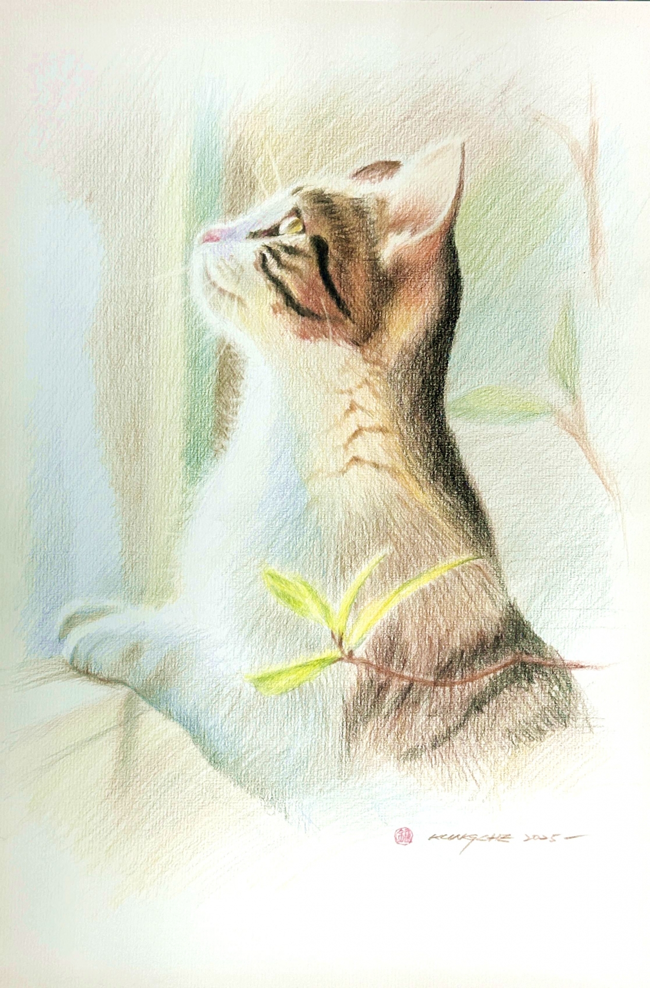 毛孩兒色鉛筆藝術